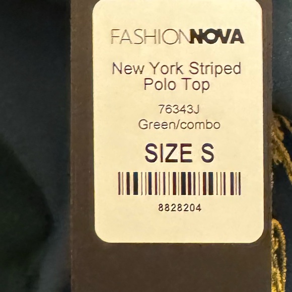 Fashion Nova Small New York Striped Polo atop NEW - Picture 6 of 7